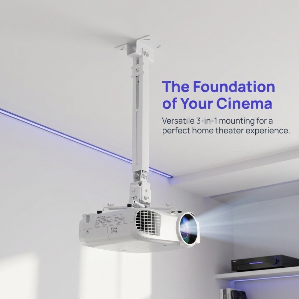 Projector Mount Ceiling - Retractable Projector Mount with Extendable Arms