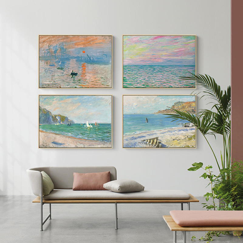 Home Cinema Wall Art - Famous Monet Poster Canvas Painting Modern