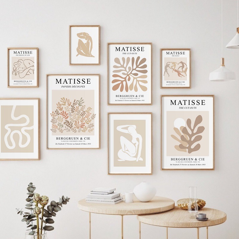 Beige Neutral Abstract Matisse - đánh giá và giá Home Cinema Wall Art