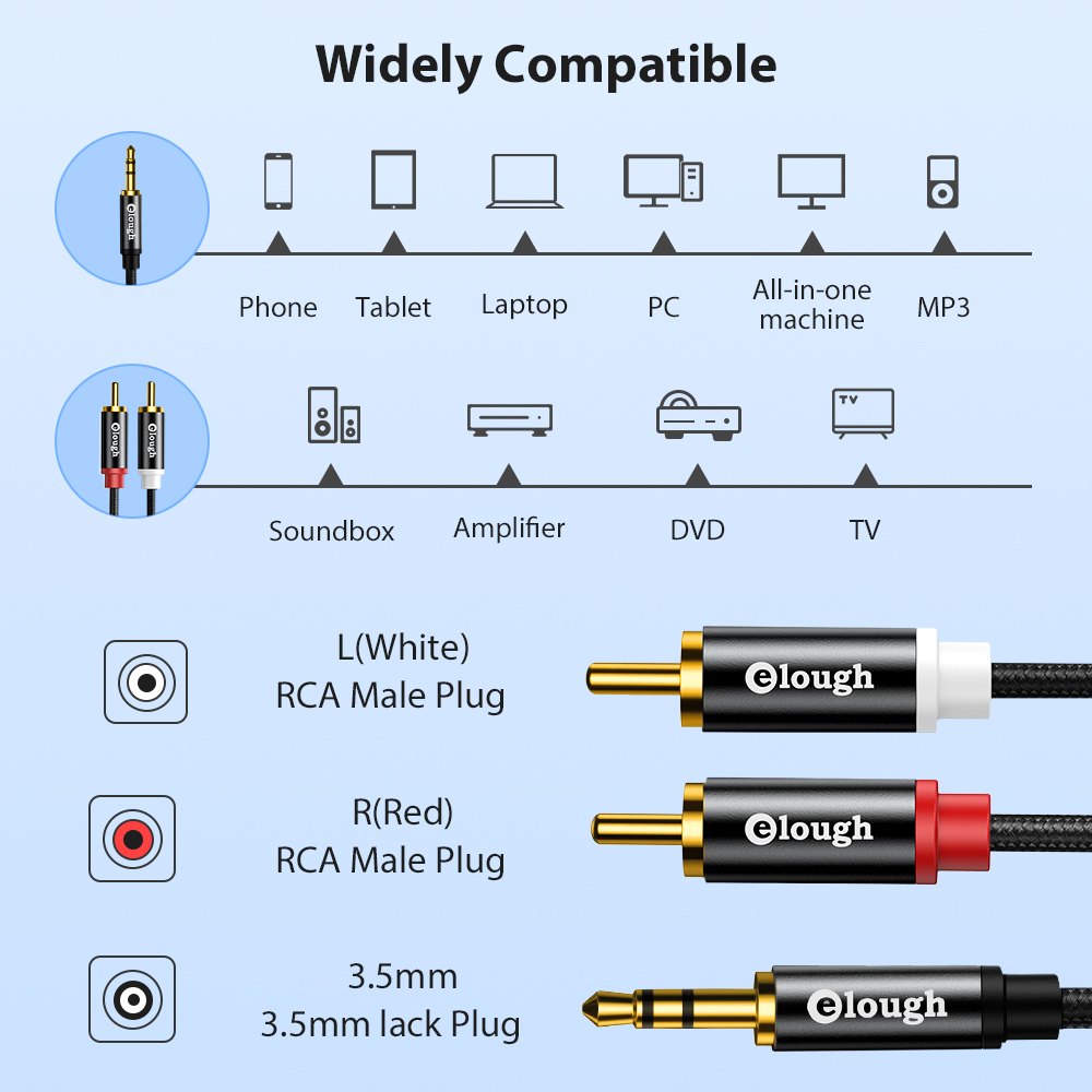 Elough RCA Cáp AUX RCA Cáp Loa - đánh giá và giá Home Cinema Tv