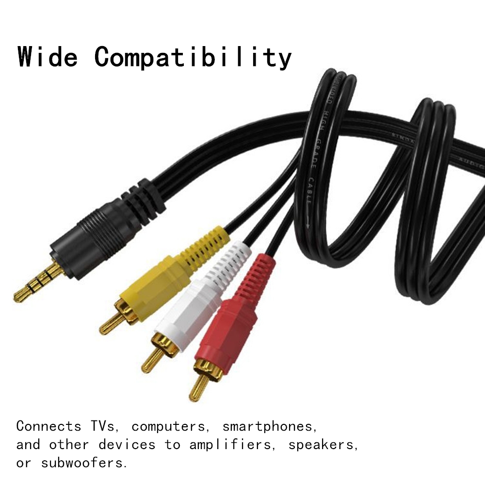 3.5mm to 3 RCA Audio Video Cab - đánh giá và giá Home Cinema Tv