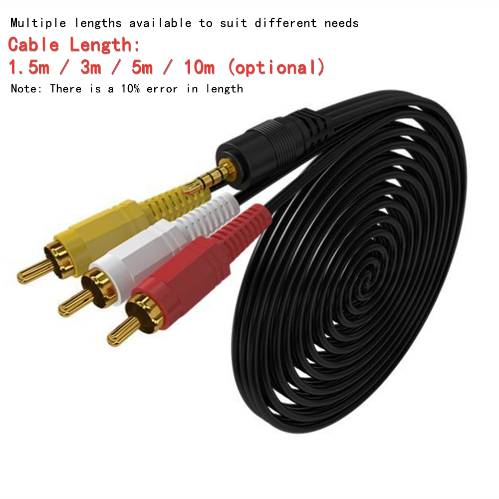 3.5mm to 3 RCA Audio Video Cab - đánh giá và giá Home Cinema Tv