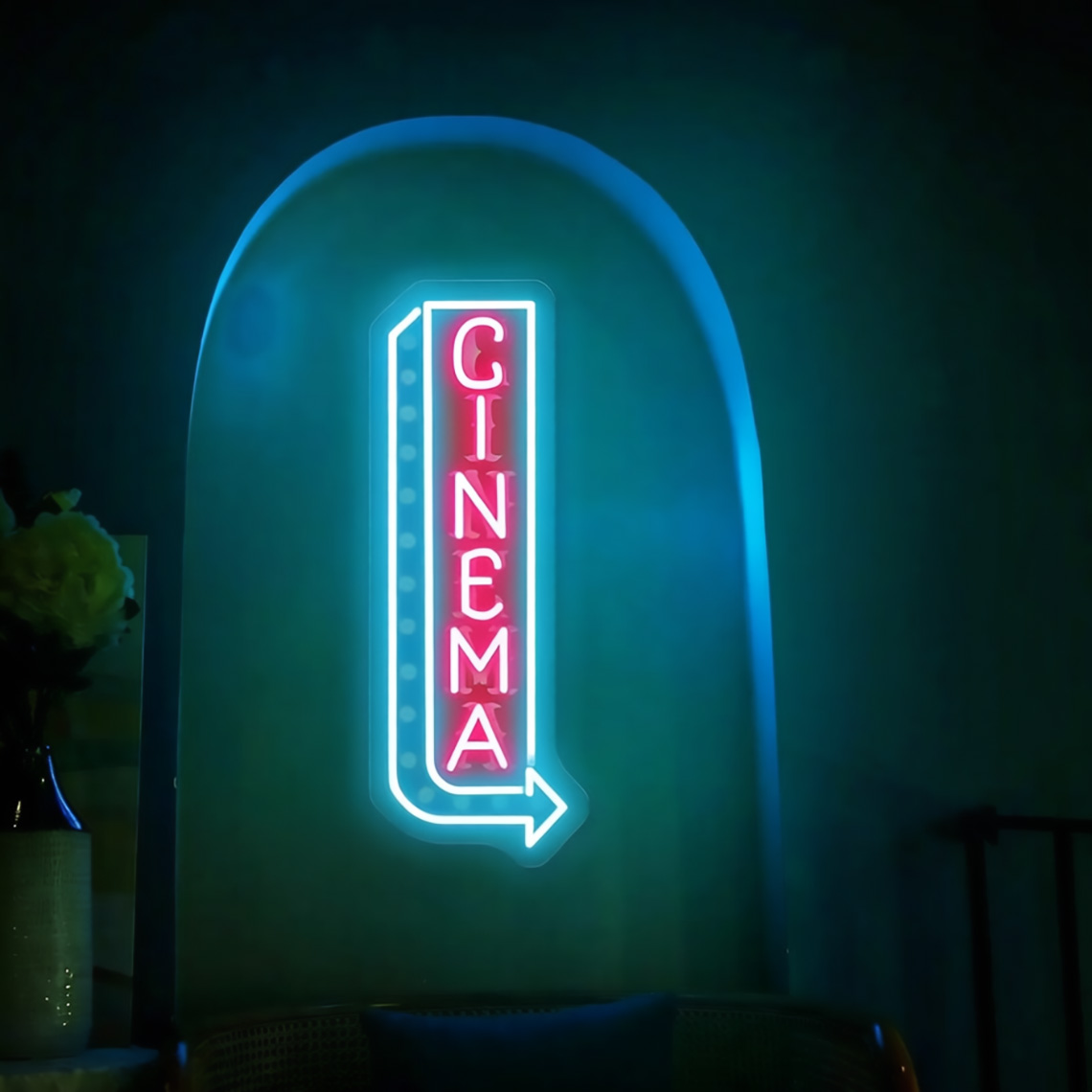 Cinema Neon Sign Cinema Popcor - đánh giá và giá Home Cinema Food