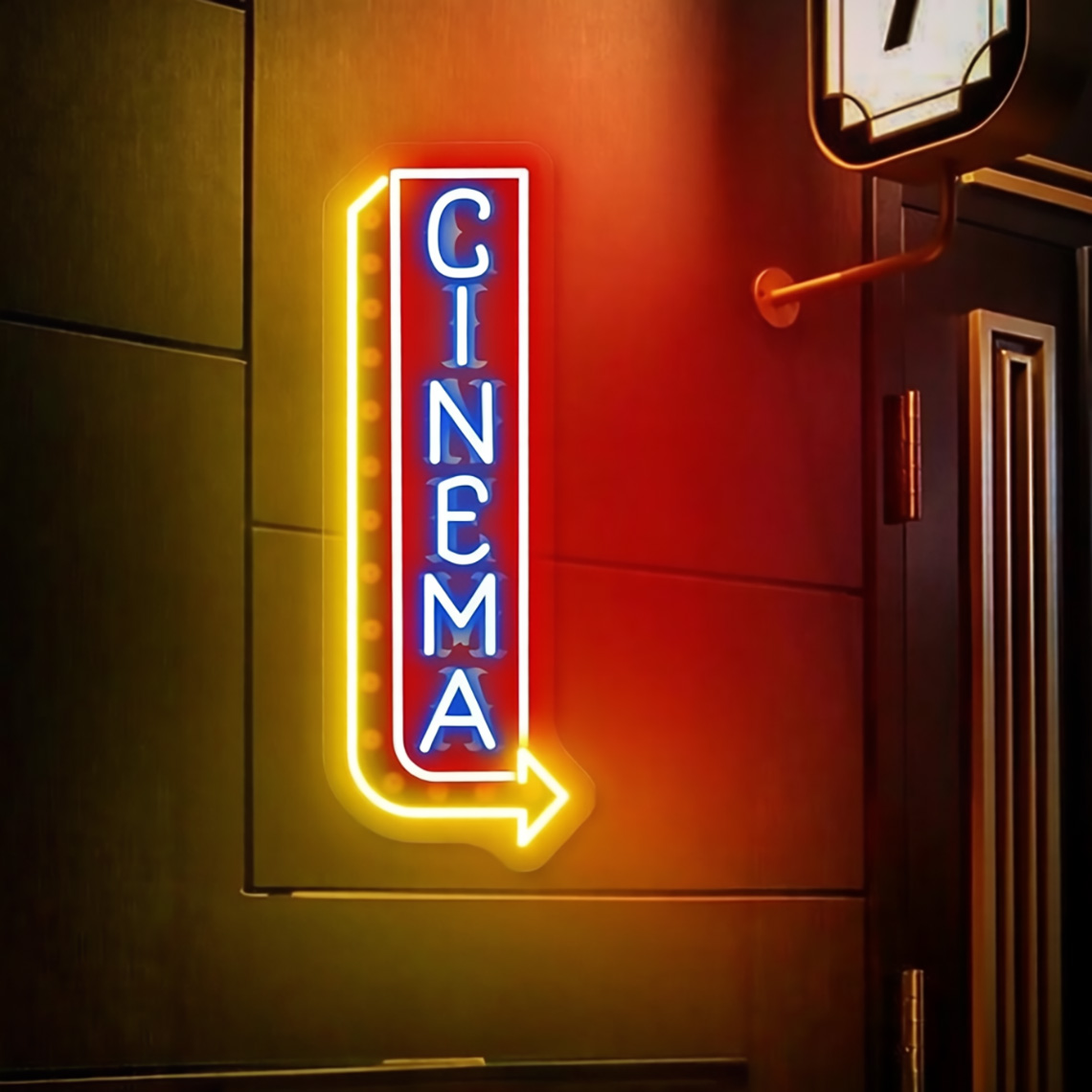 Cinema Neon Sign Cinema Popcor - đánh giá và giá Home Cinema Food