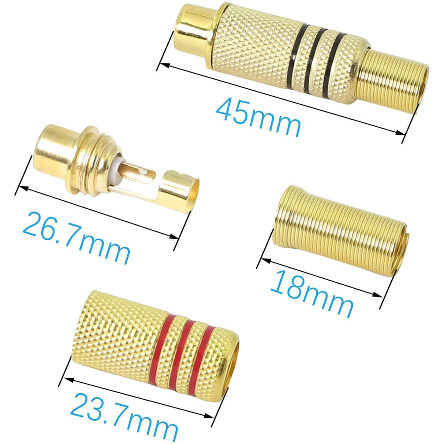 4PCS RCA Plug Gold Plated Sold - đánh giá và giá Klipsch Home Cinema
