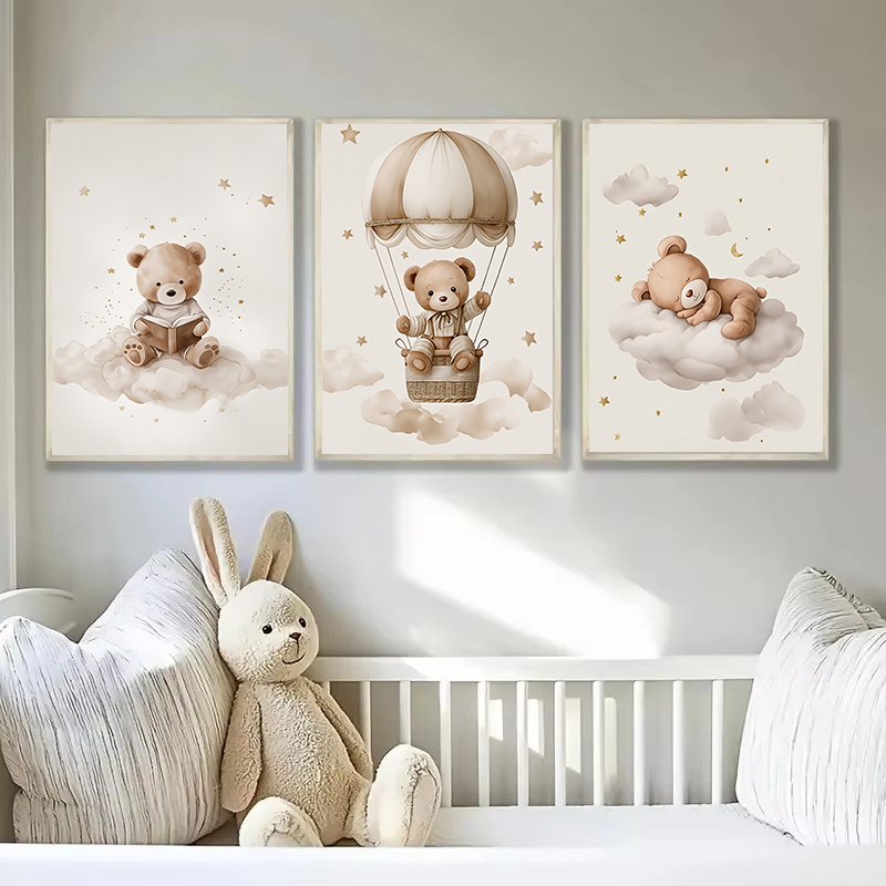 3pcs/set Bohemian Teddy Bear A - đánh giá và giá Home Cinema Wall Art